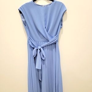 Julia Jordan Light Blue Midi Pleated Dress